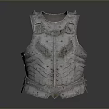 Historical Silver Metal Breastplate Decorative Household Accessory With Rivets Carvings And Reflective Surface