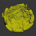 Vibrant Green 3D Landscape Model With Lush Forest Trees And Floating Clouds