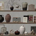 Quiet Ancient Ornaments Combination Ornaments Pottery Irrigation Books Utensils Vase 3d model