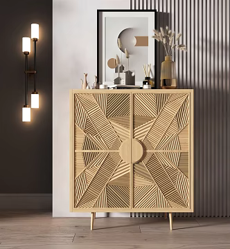Nordic Sideboard Solid Wood Sideboard 3d model