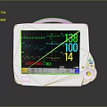 Professional Medical Monitor Screen Displaying Vital Signs Waveforms And Patient Data