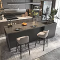 Modern Bar Chair Combination Open 3d model