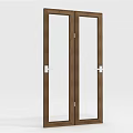 Modern Wooden Casement Windows With Glass Panels And White Hardware Handles