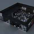 BOY LONDON Exhibition Booth With Black Exterior And Large Screen 3d model