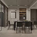 Modern Living Dining Room Interior With Sofa Coffee Table Dining Set And Decorative Paintings