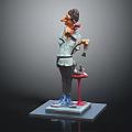 Cartoon Character Sculpture In Standing Pose With Detailed Clothing And Base Platform