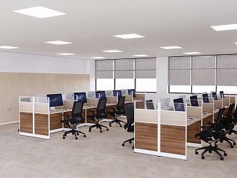 Modern public office area 3d model