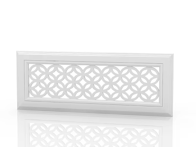 Modern Air Conditioner Vent With Geometric Pattern White Frame And Decorative Grille 3d model