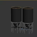 Industrial Equipment Large Silver Metal Storage Tanks with Steel Support Structures