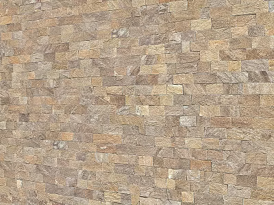 Natural Stone Wall Component With Interlocking Tiles And Brown Beige Hues 3d model