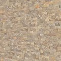 Natural Stone Wall Component With Interlocking Tiles And Brown Beige Hues 3d model