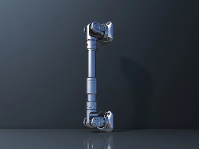 Intelligent Machine Robotic Arm With Multiple Joints On Dark Background And Reflective Floor 3d model