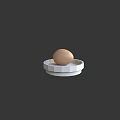 Fresh Brown Egg Displayed On White Octagonal Tray Against Dark Background