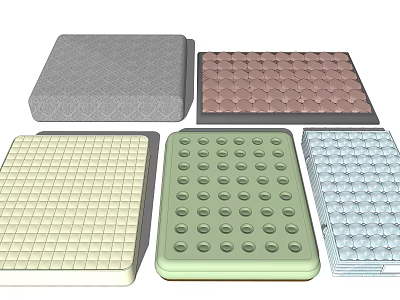 Assorted Textured Mats With Diverse Patterns And Colorful Surface Designs For Home 3d model