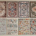 Various Square Rugs Featuring Different Patterns And Colorful Designs For Home Decor 3d model