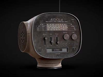 Vintage Audio Radio Speaker With Classic Knobs Dial And Retro Design 3d model