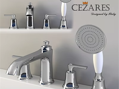 CEZARE Modern Chrome Bathroom Faucets Shower Heads And Accessories Designed by Italy 3d model