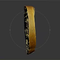 Artisan Bread Slice With Golden Crust And Airy Texture On Black Surface