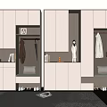 Modern Luxury White Shoe Cabinet with Clothing Hanging Area and Display Shelf Minimalist Design