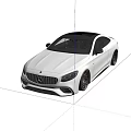 Modern White Coupe Car With Sleek Body And Black Wheels In Minimalist Indoor Space