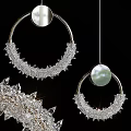 Luxurious Modern Chandelier with Crystal Embellishments and Golden Circular Frame for Interior Decor