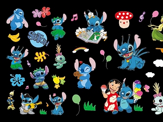 Modern 2D Star Baby Stitch Cartoon Hot Silhouette 3d model