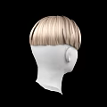Game and Movie Character White Mannequin Head With Brown Blonde Gradient Short Hair