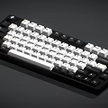 Sleek Modern Mechanical Keyboard With Black Frame White Keycaps And Function Keys 3d model