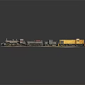 Vintage Steam Train Locomotive With Colorful Modern Carriages And Detailed Wheels On Display Platform