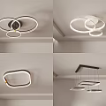 Modern Contemporary Ceiling Light Fixtures Combination With Circular And Rectangular Designs 3d model