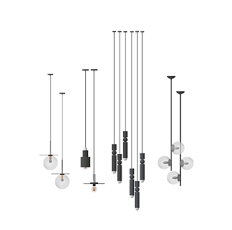 Modern chandelier combination 3d model