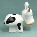 Cow Shaped Stool White With Black Spots Cute Cartoon Design For Kids
