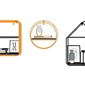 Modern Decorative Shelving Units With Metal Frames Holding Vases Books And Decorative Items At Home