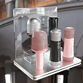 Stylish Headphones And Speakers In Pink Black Silver With Display Stand