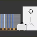 Secure Modern Safe Furniture With Stacked Items On Wooden Pallet And Small Case