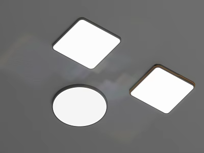 Modern Square And Round Ceiling Lights With Soft Illumination Effect 3d model