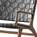 Stylish Woven Leisure Chairs With Wooden Frame In Brown And Black