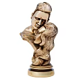 Golden Couple Bust Sculpture With Intimate Pose And Decorative Base