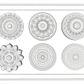 Gypsum lamp panel carved lamp panel chandelier base round lamp panel gypsum component 3d model