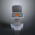 Retro Control Console With Screen Panel Buttons And Detailed Base Structure Design 3d model