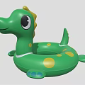 Green Inflatable Dinosaur Shaped Swim Ring With Yellow Spots For Kids Water Sports Equipment