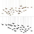 Hanging Bird Shaped Golden Black Pendant Decor For Modern Interior Decoration