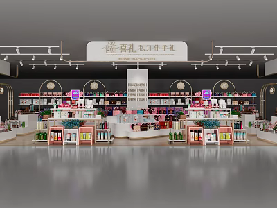 Fashion Hand Gift Specialty Store With Various Gift Items And Decorative Shelves 3d model