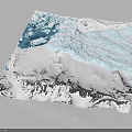 Alpine Glacier Terrain With Snowy Peaks Blue Ice And Rocky Ridges