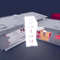 Modern Clothing Store Interior With Red Clothes Racks Mannequins And Circular Ceiling Lights