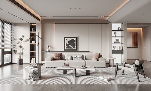 modern living room home living room 3d model