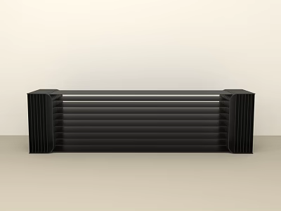 Long Black Striped Stool Featuring Modern Design in Light Background 3d model