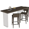 Nakajima counter bar counter operating table dining table and chairs 3d model