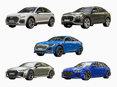 Variety Of Audi Cars Showcasing Different Models 3d model Variety Of Audi Cars Showcasing Different Models 3d model