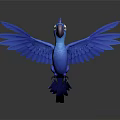 Vibrant Blue Parrot With Spread Wings And Detailed Feathers In Vivid Flying Pose